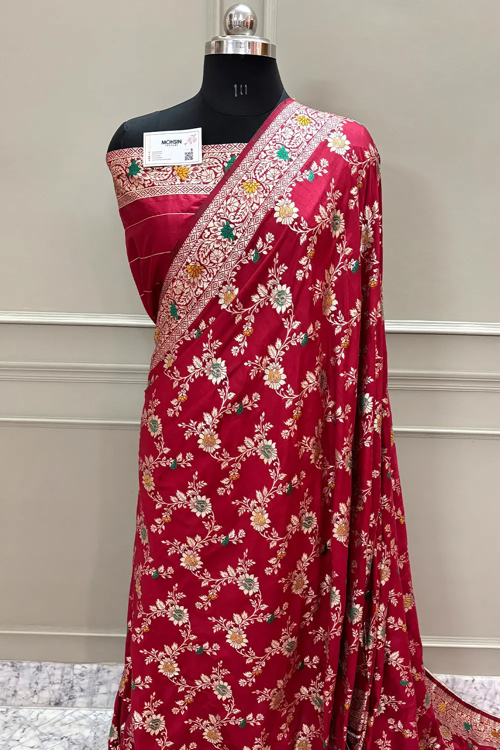 Maroon Resham Zari Silky Banarasi Saree