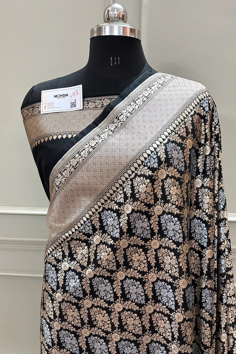 Nita Ambani Black Katan Silk Banarasi Saree