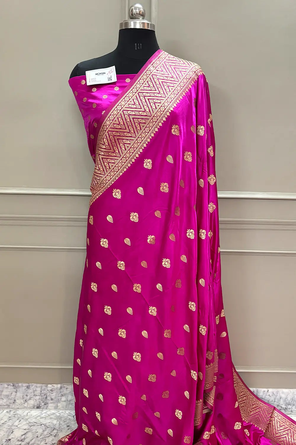 Pink Chagan Patti Katan Silk Banarasi Saree