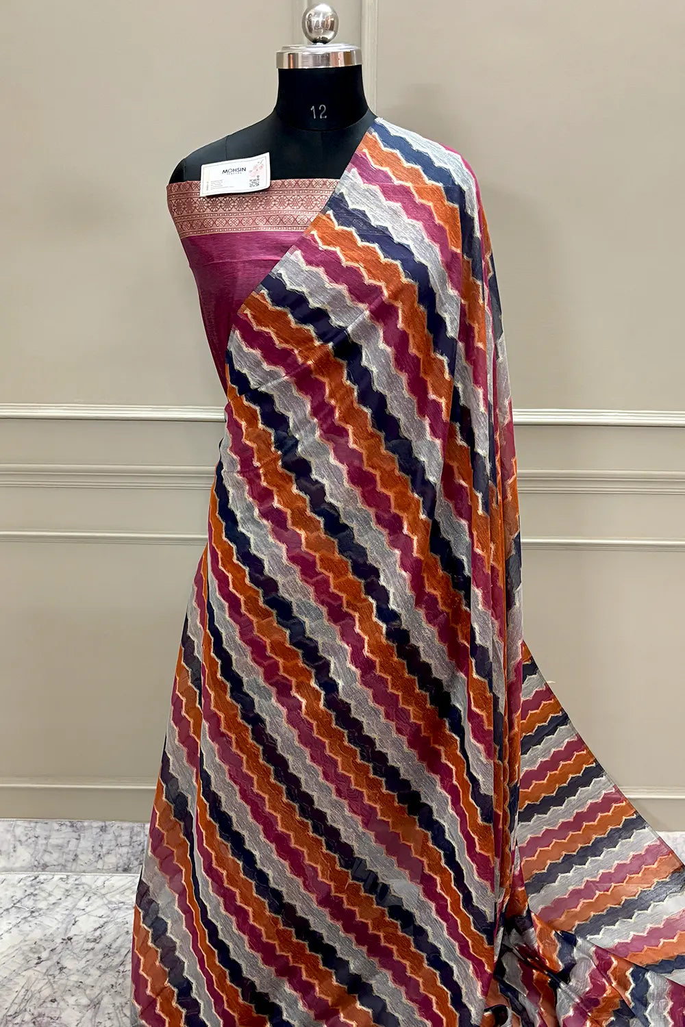 Pink Resham Zari Chanderi Silk Banarasi Saree