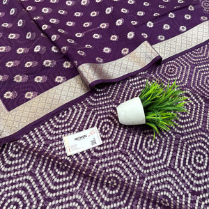 Purple Chalava Organza Silk Banarasi Suit
