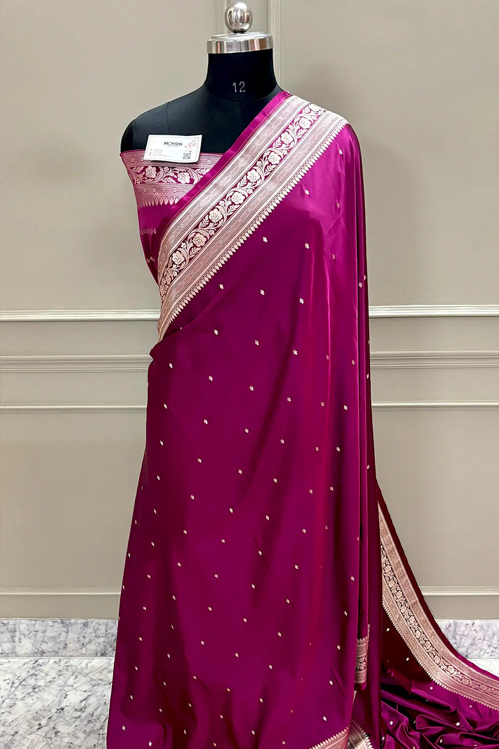 Purple Wine Golden Zari Katan Silk Banarasi Saree