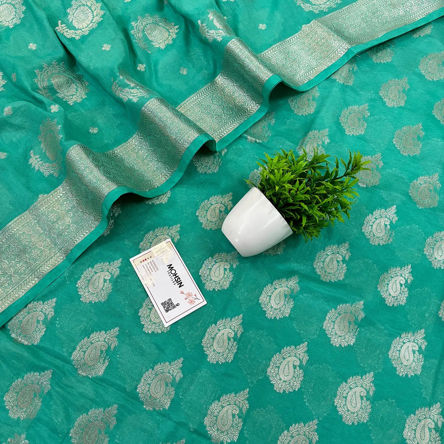 Sea Green Tilasmi Carry Katan Silk Banarasi Suit