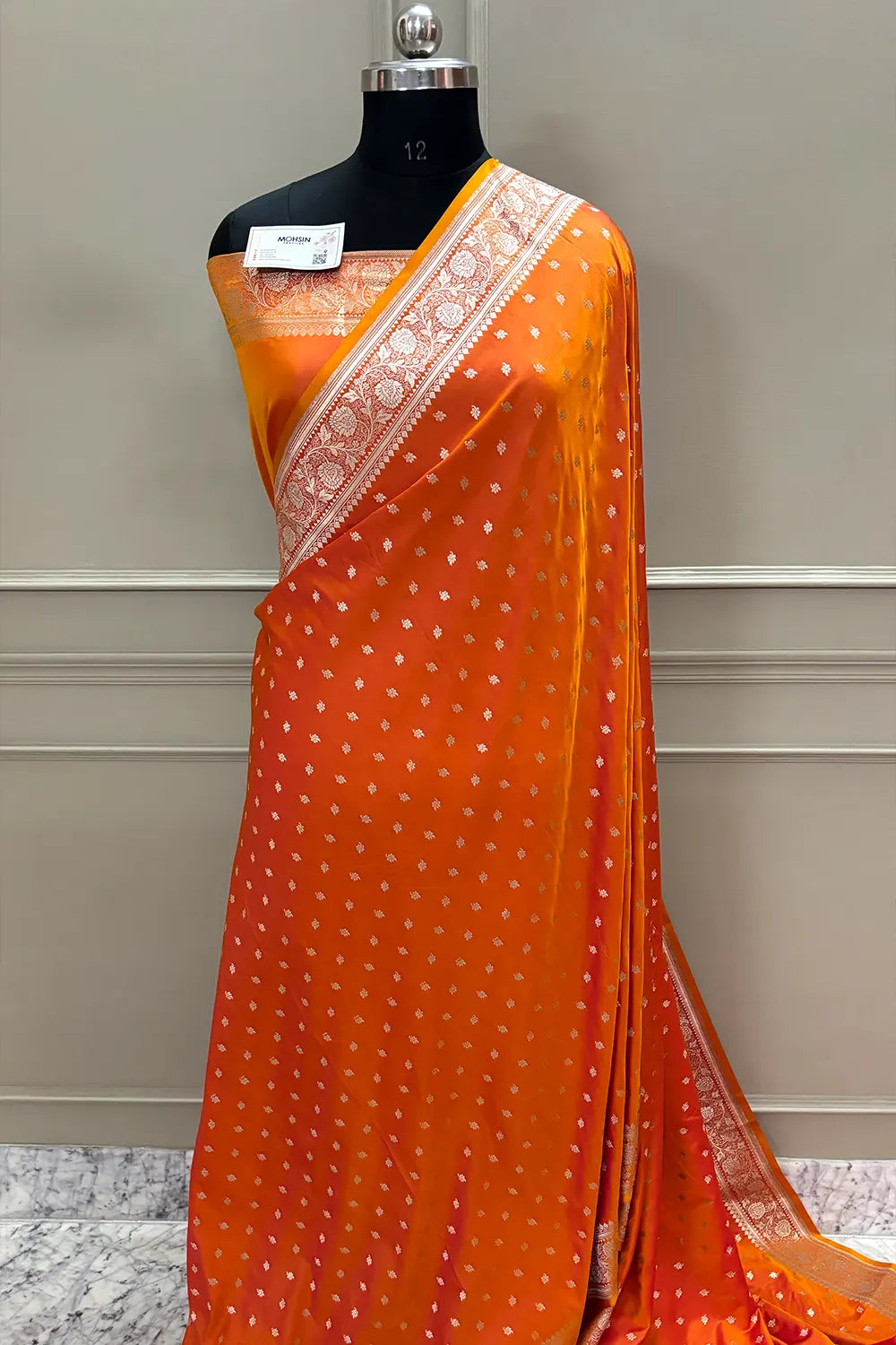 Yellow Golden Zari Katan Silk Banarasi Saree