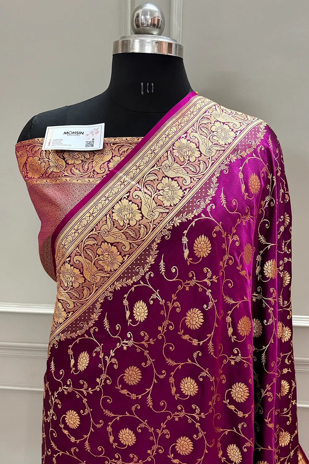Purple Murerwa Daal Katan Silk Banarasi Saree