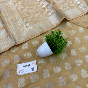 Beige Shringar Katan Silk Banarasi Suit