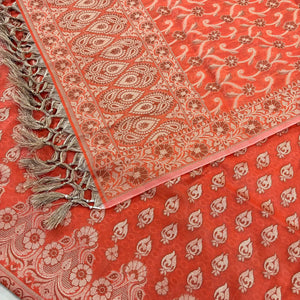 Orange Hukum Fire Cotton Silk Banarasi Suit