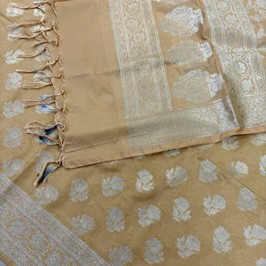 Beige Shringar Katan Silk Banarasi Suit