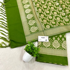 Mehendi Guldaan Katan Silk Banarasi Suit