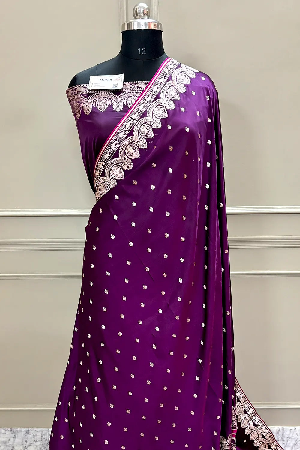 Purple Jadi Buti Katan Silk Banarasi Saree