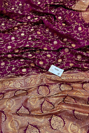 Purple Murerwa Daal Katan Silk Banarasi Saree