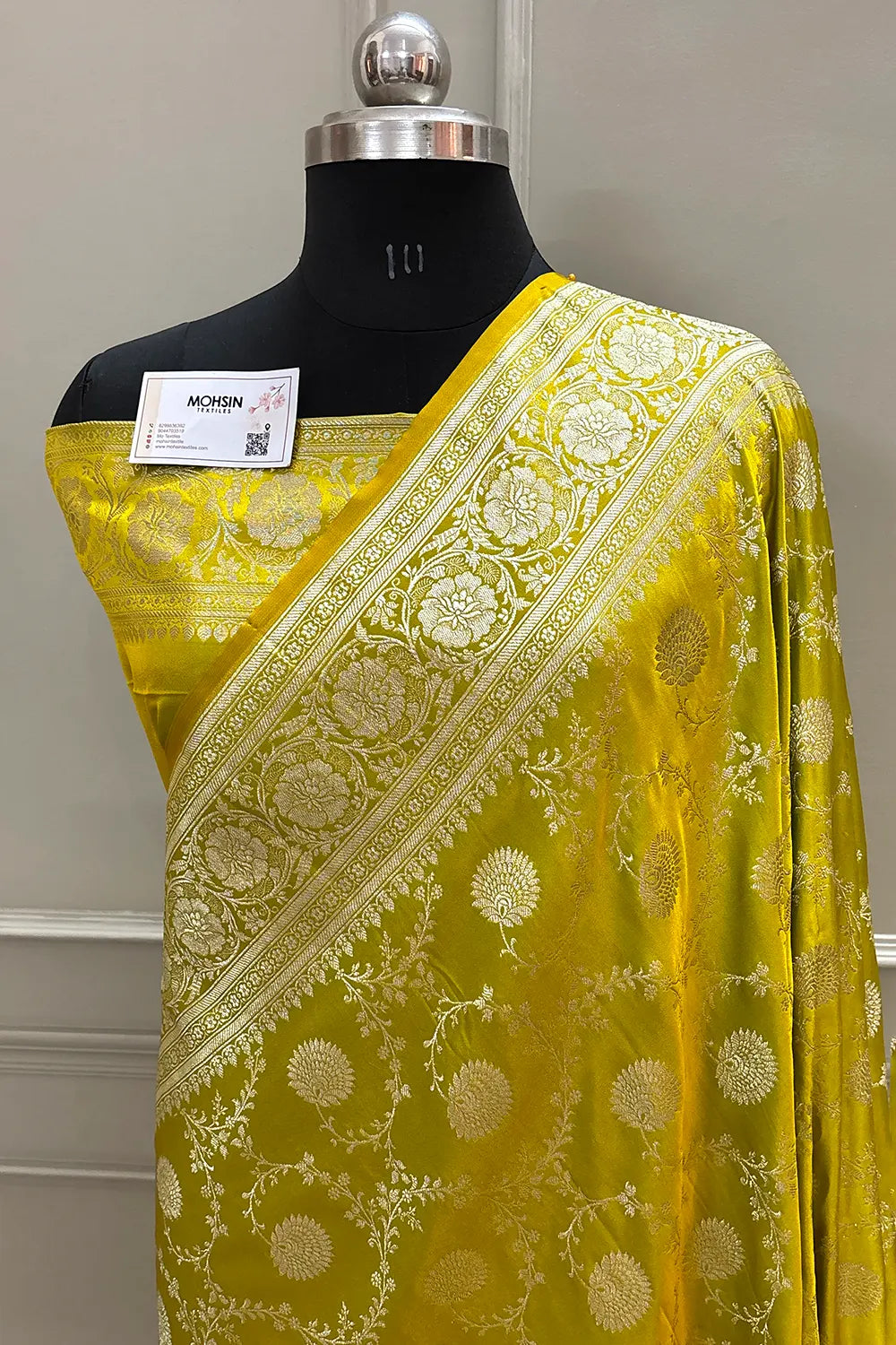 Pista Pankhuri Jaal Katan Silk Banarasi Saree