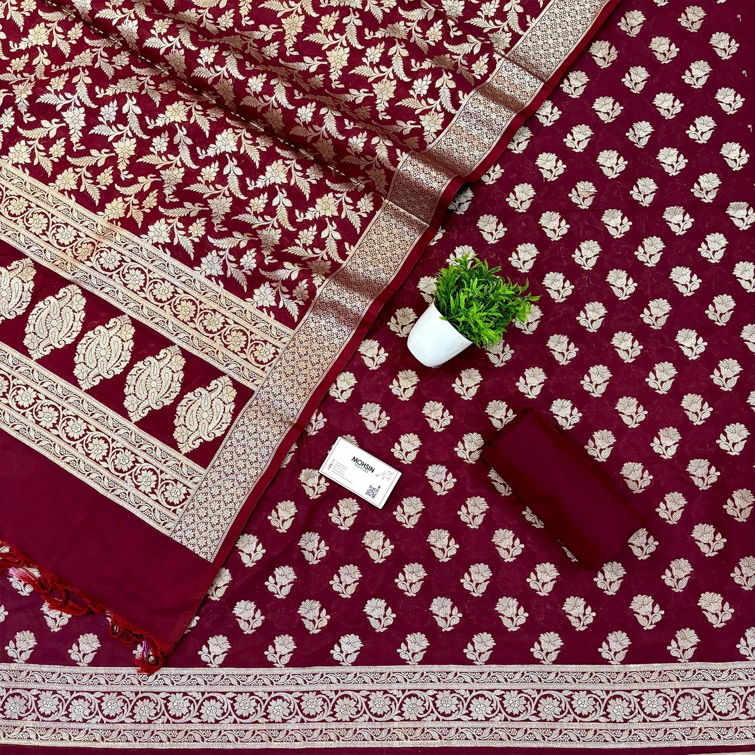 Maroon Shringar Katan Silk Banarasi Suit