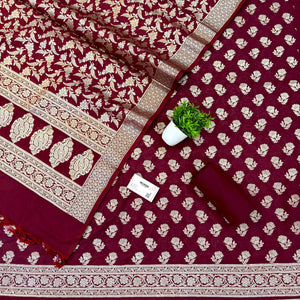 Maroon Shringar Katan Silk Banarasi Suit