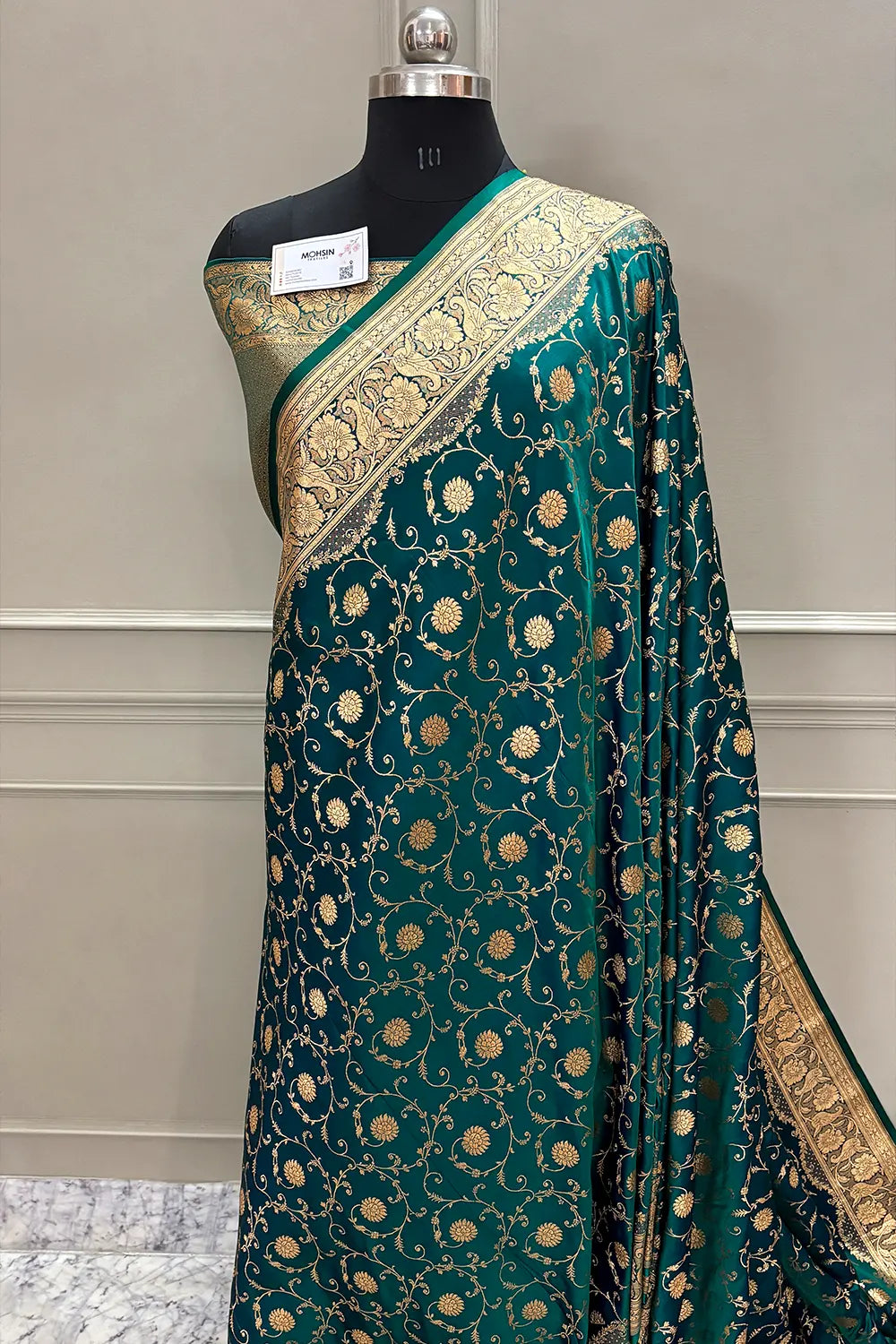 Teal Murerwa Daal Katan Silk Banarasi Saree