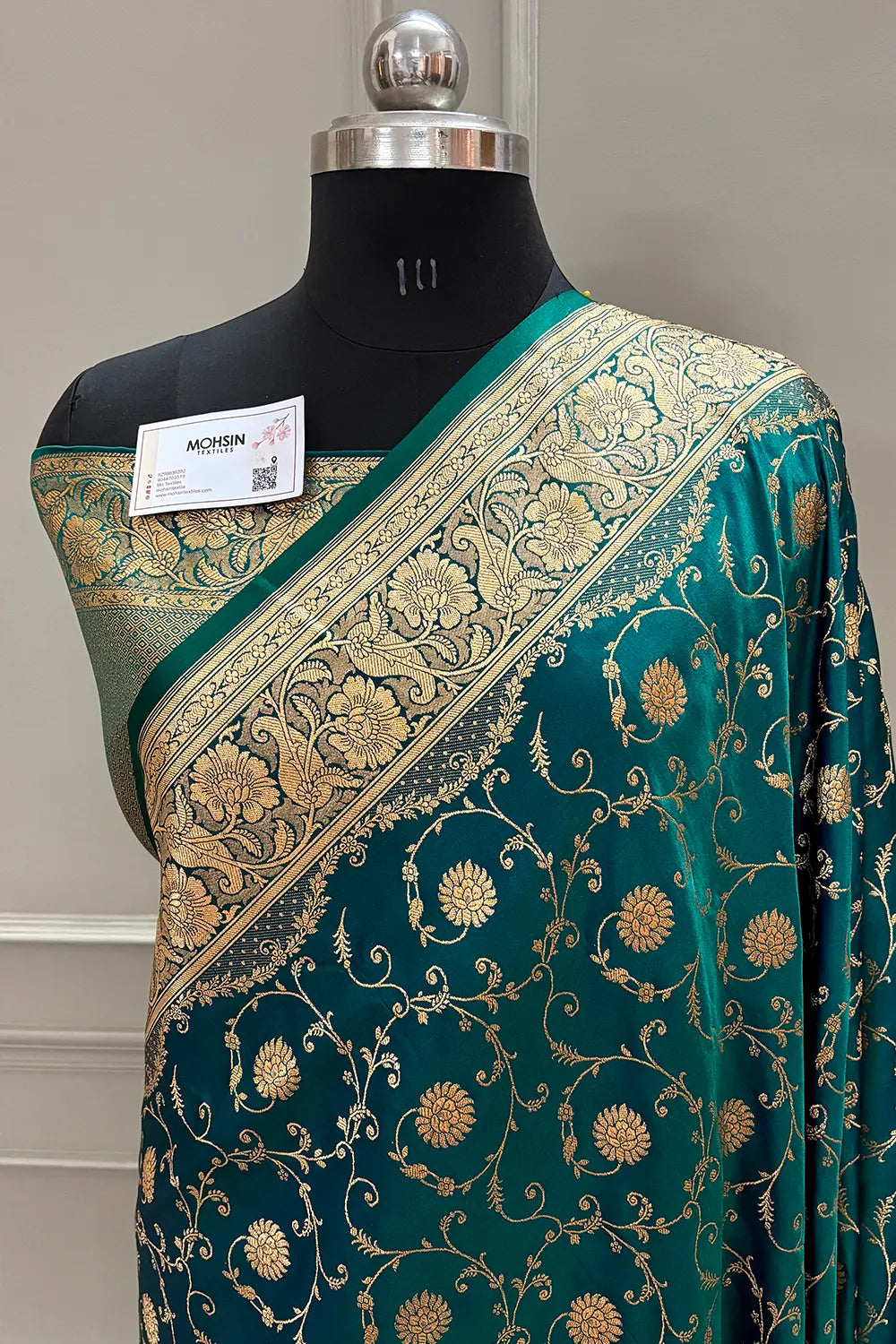 Teal Murerwa Daal Katan Silk Banarasi Saree