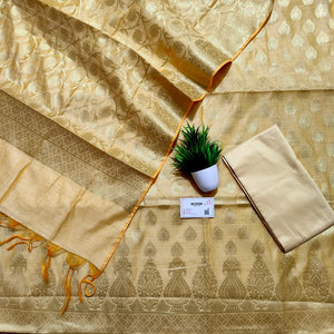 Beige Kalgha Buti Banarasi Silk Suit