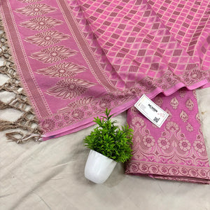 Pink Hukum Fire Cotton Silk Banarasi Suit