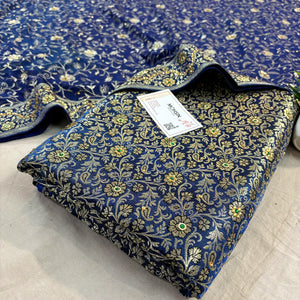 Dark Firozi Stone Work Kimkhab Silk Banarasi Gharara