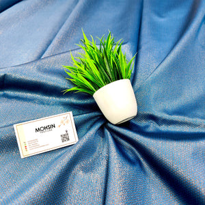 Firozi Brocade Satin Silk Banarasi Fabric