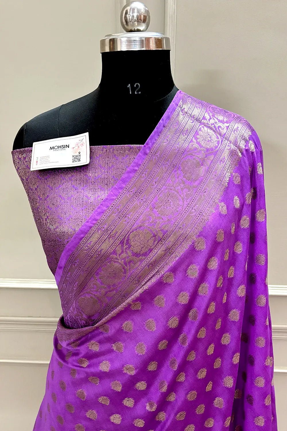 Magenta Zari Georgette Silk Banarasi Saree