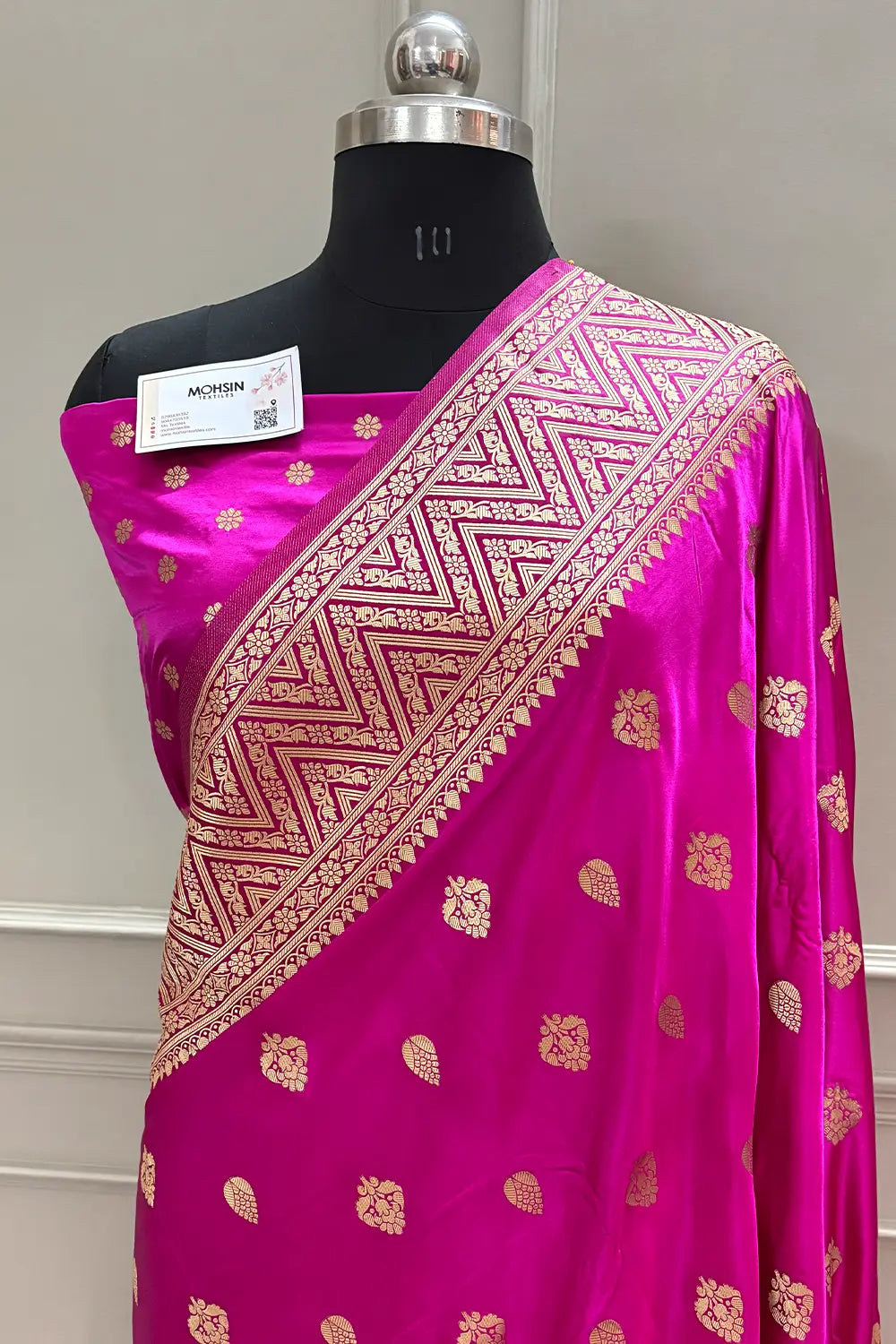 Pink Chagan Patti Katan Silk Banarasi Saree