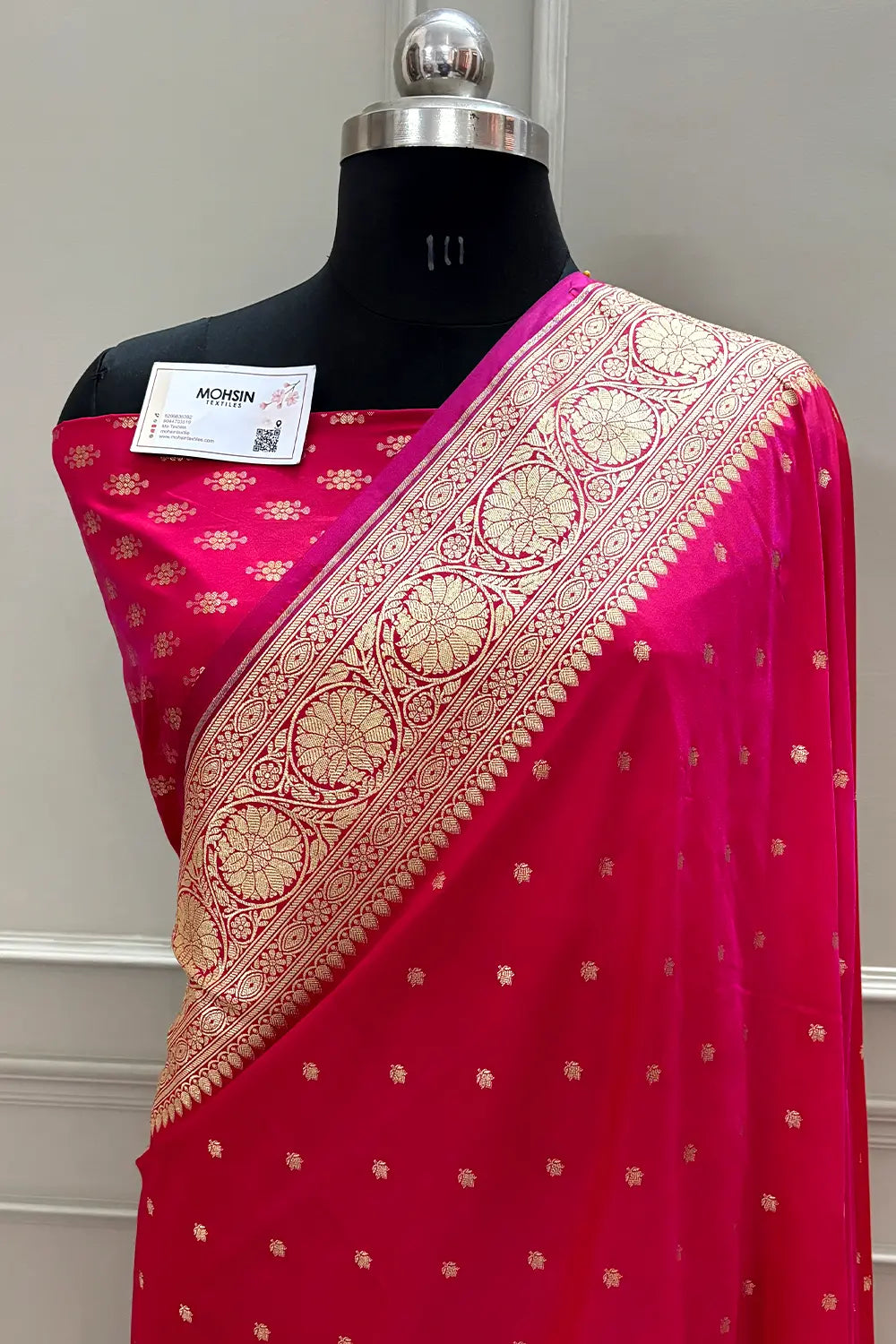Pink Nanhikali Katan Silk Banarasi Saree