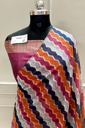 Pink Resham Zari Chanderi Silk Banarasi Saree