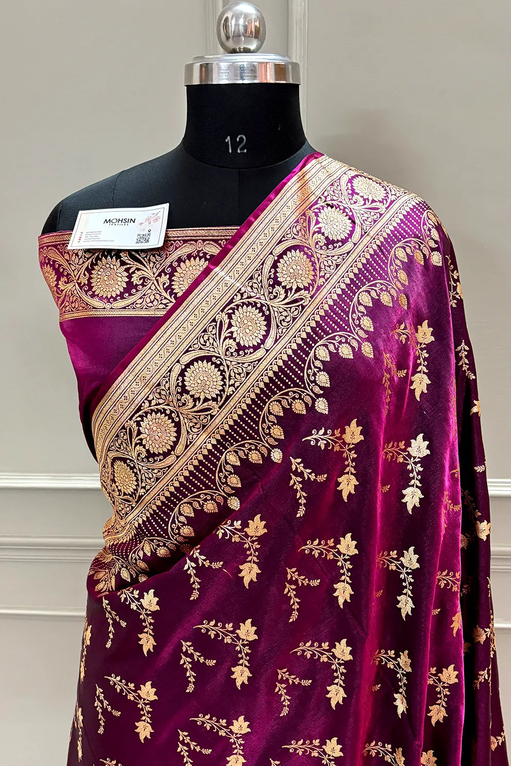 Purple Floranza Katan Silk Banarasi Saree