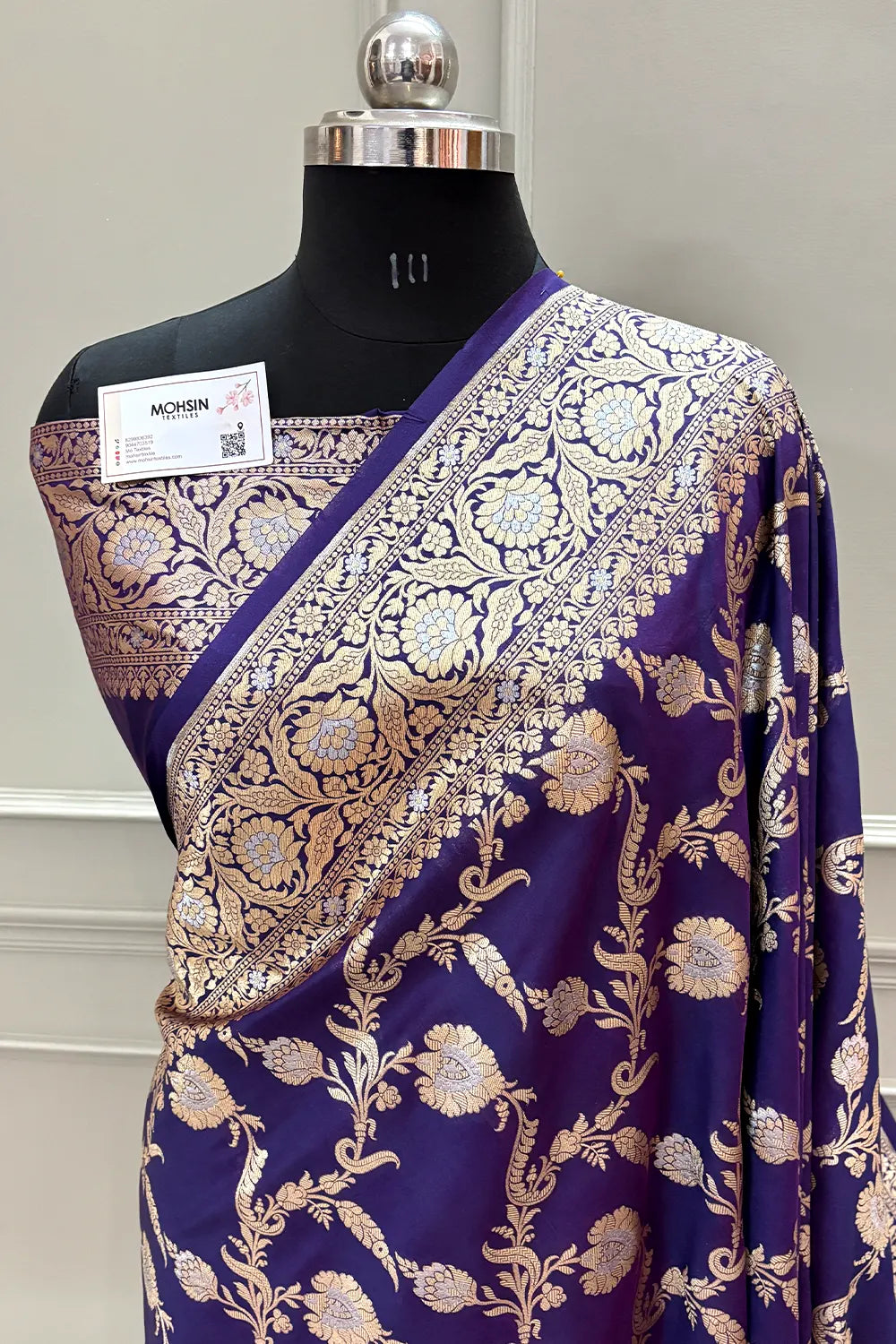 Purple Miracle Jaal Katan Silk Banarasi Saree