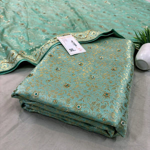 Sea Green Stone Work Kimkhab Silk Banarasi Gharara