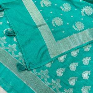 Sea Green Tilasmi Carry Katan Silk Banarasi Suit