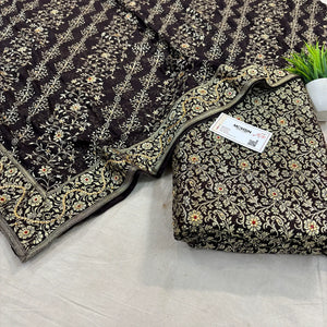 Black Stone Work Kimkhab Silk Banarasi Gharara