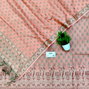 Peach Surahi Buti Cotton Silk Banarasi Suit