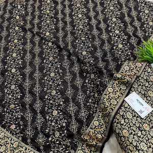 Black Stone Work Kimkhab Silk Banarasi Gharara