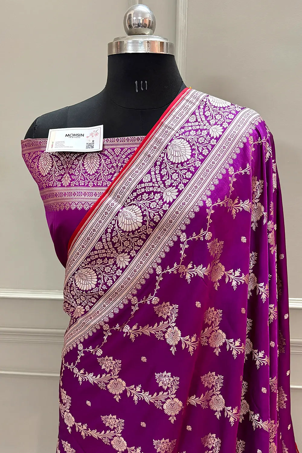 Purple Papakipari Katan Silk Banarasi Saree