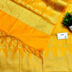 Yellow Kalgha Jaal Banarasi Silk Suit