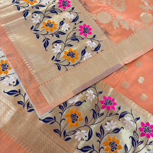 Orange Gulbagh Cotton Silk Banarasi Suit