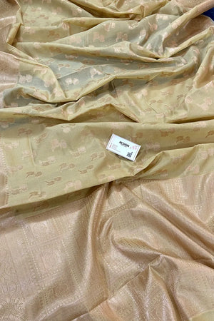 Yellow Daab Buti Chanderi Silk Banarasi Saree