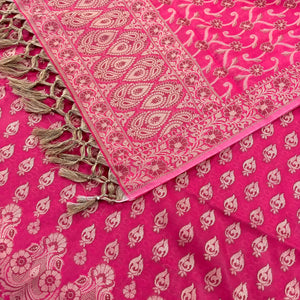 Rani Pink Hukum Fire Cotton Silk Banarasi Suit