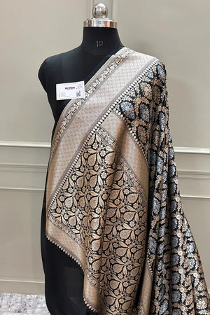 Nita Ambani Black Katan Silk Banarasi Saree