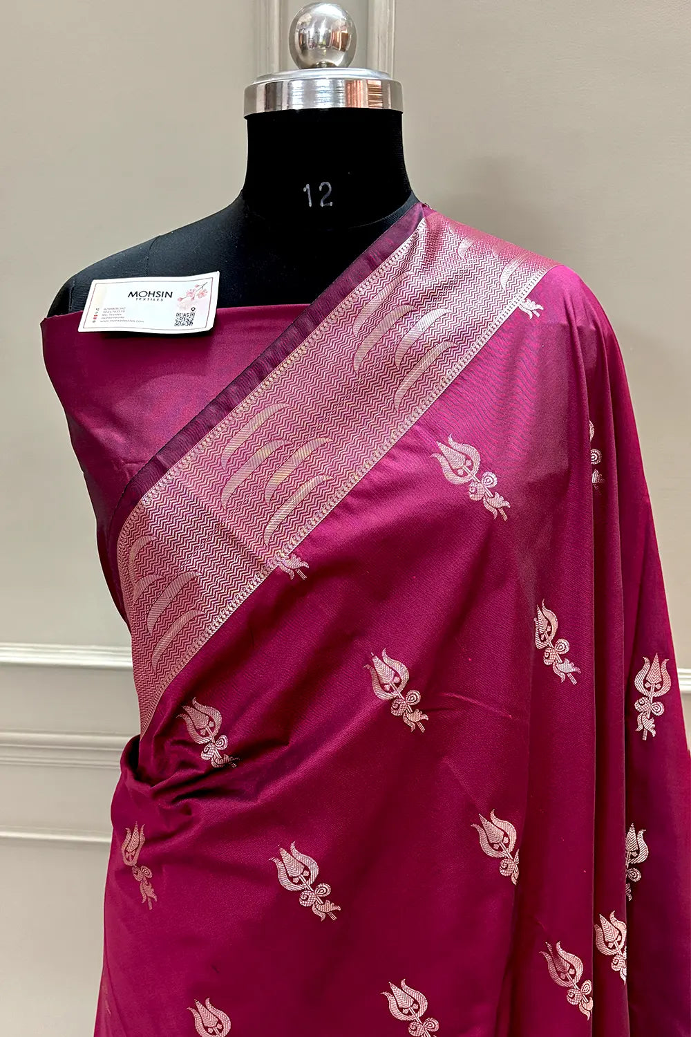 Wine Kalyug Satin Silk Banarasi Saree