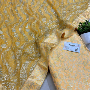 Yellow Golden Zari Kimkhab Silk Banarasi Gharara