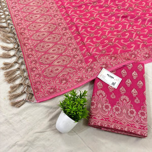 Rani Pink Hukum Fire Cotton Silk Banarasi Suit