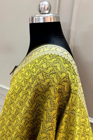 Yellow Resham Zari Silk Banarasi Stole