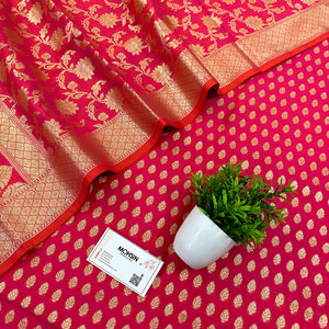 Rani Pink Kalli Buti Katan Silk Banarasi Suit