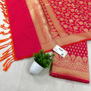 Rani Pink Kalli Buti Katan Silk Banarasi Suit