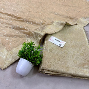 Beige Golden Zari Kimkhab Silk Banarasi Gharara