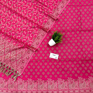 Pink Kacchi Carry Saleeb Cotton Silk Banarasi Suit