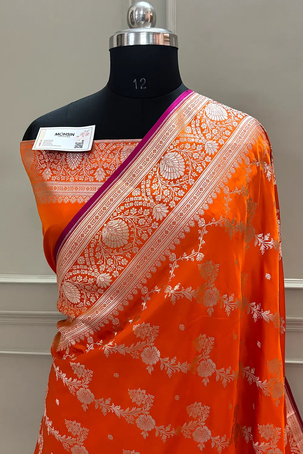 Mustard Papakipari Katan Silk Banarasi Saree